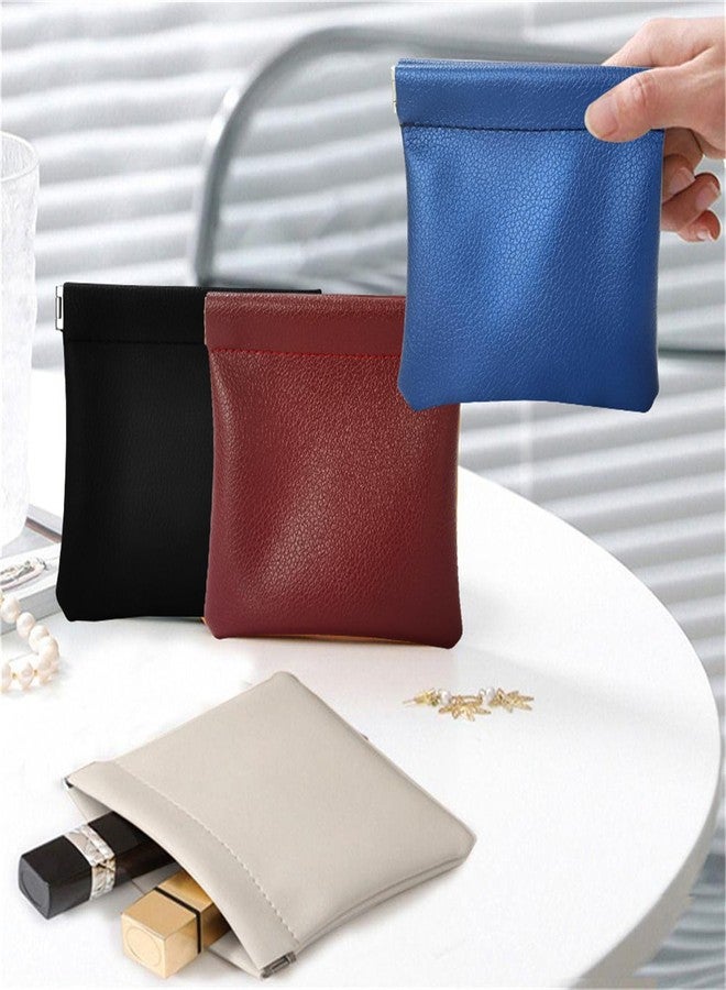 SCIKHEFT Faux Leather Jewelry Travel Bag Jewelry Pouch for Trinket Festive Gift Option for Christmas, Wedding Celebrations (Red 2PCS) - Image 5